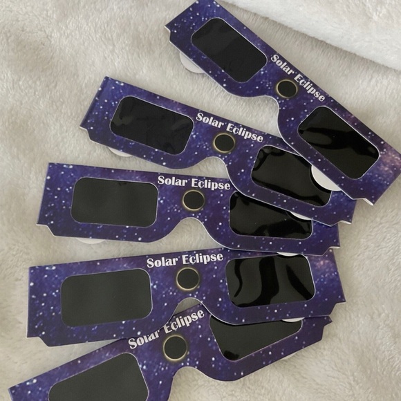 5 pack NEW solar eclipse viewing glasses 2024 ISO Certified 12312-2 Sun Safe set - Picture 1 of 7